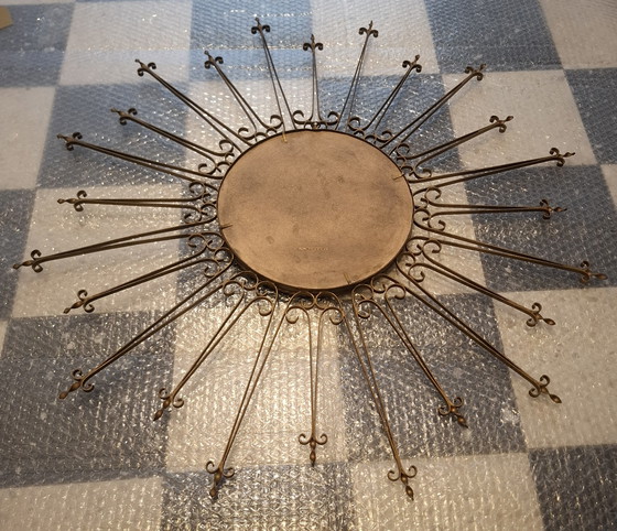 Image 1 of Seltener Chaty Vallauris Sonnenspiegel 77cm signiert konvexes Glas 1955