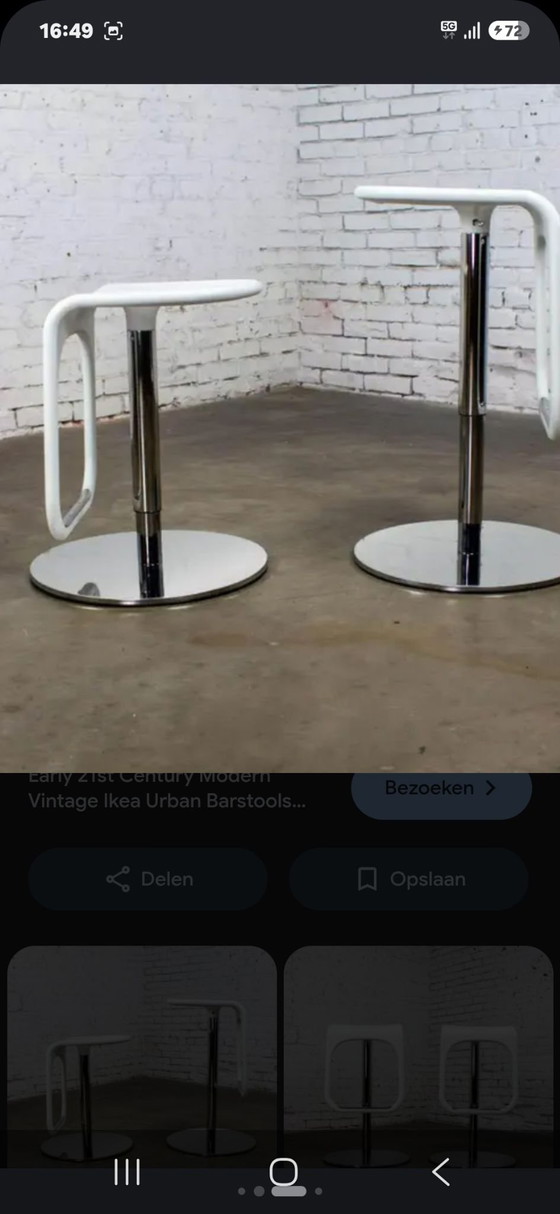 7 Sgabelli da bar Ikea Urban, Plastica, Cromo, Argentato (foto 4 di 5)