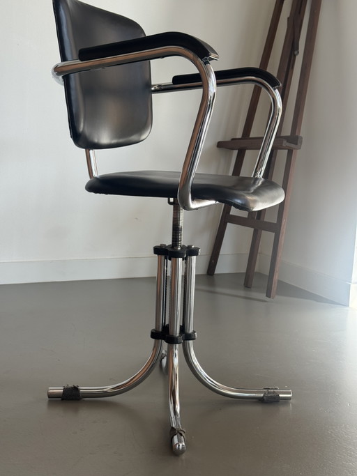 Original Vintage Gispen Bürostuhl – Design-Ikone (W.H. Gispen) – draaistoelen, Chrome (photo 2 of 5)