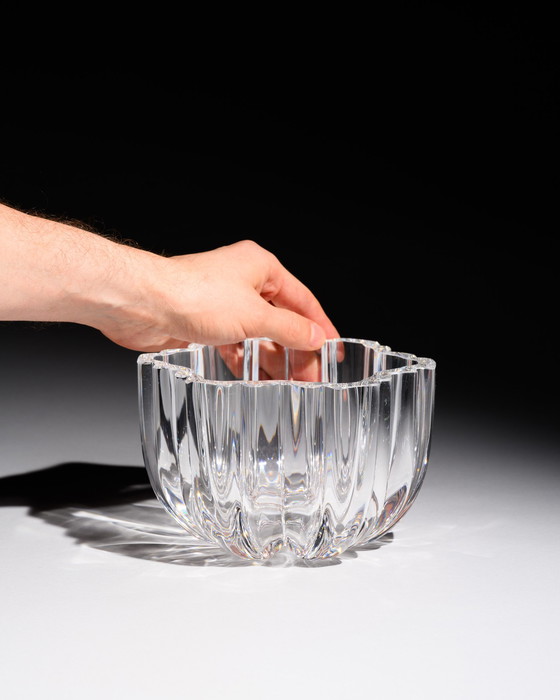 Image 1 of Kosta Boda Anna Ehrner “Olivia” kristallen schaal model 58028 Zweden jaren 70 gesigneerd H11cm