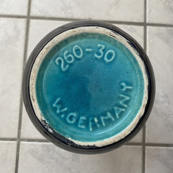 Image 1 of Jarrón de cerámica azul Scheurich modelo 260-30