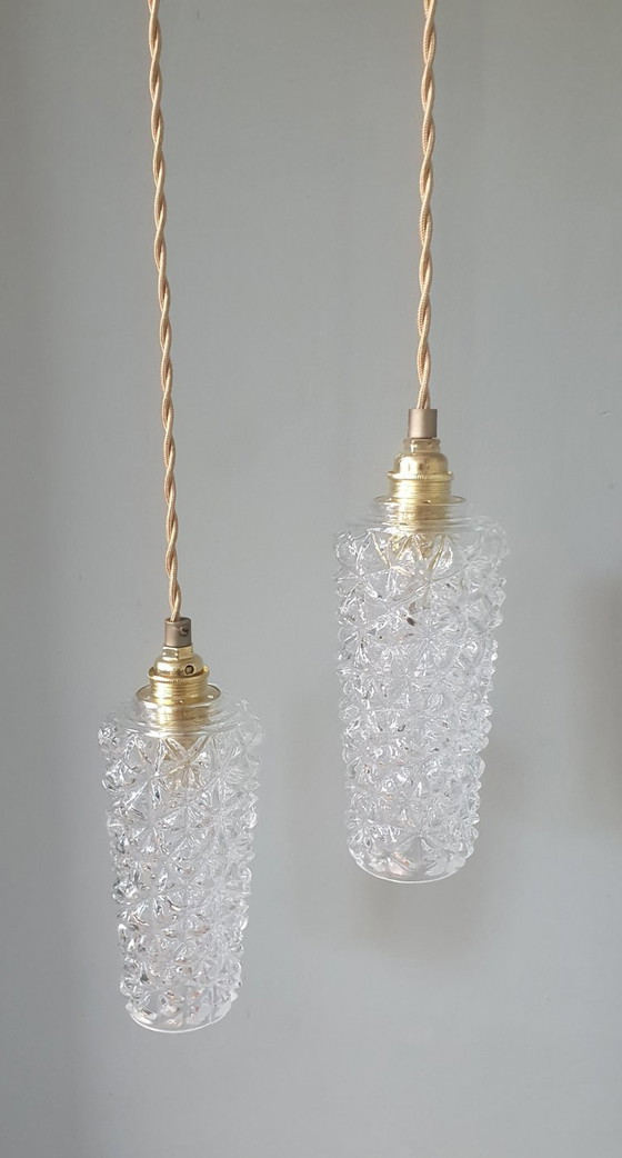 Set Lampade a sospensione Vintage Texture Vetro - Design Mid-century. – Metal (photo 7 of 20)