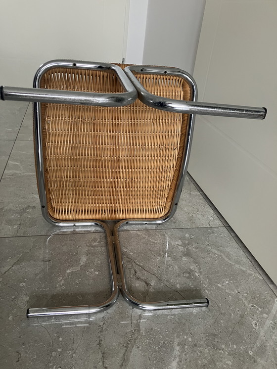 Image 1 of RVS-Chroom / Rotan krukje / voetensteun