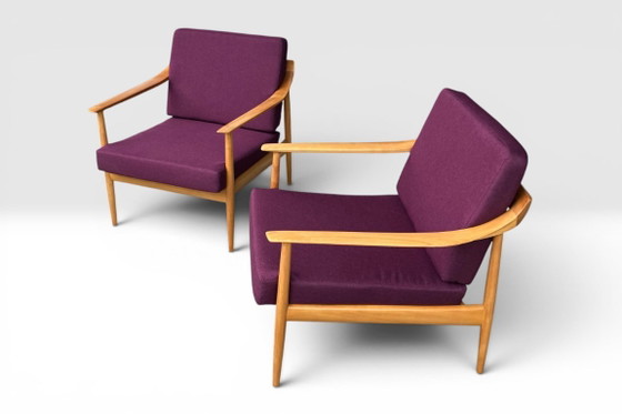 Image 1 of Rare paire de fauteuils lounge Walter Knoll vintage – milieu du siècle – récemment retapissés et rembourrés