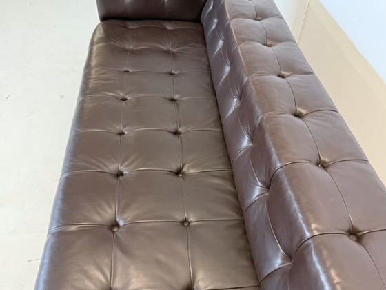 Image 1 of Edward Wormley Dunbar Leather Sofa Party 5407 Couch Armchair
