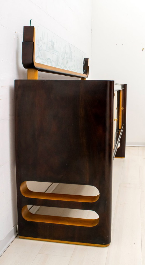 Image 1 of Osvaldo Borsani Mid-Century Modern Italian Walnut and Maple Sideboard, 1950s