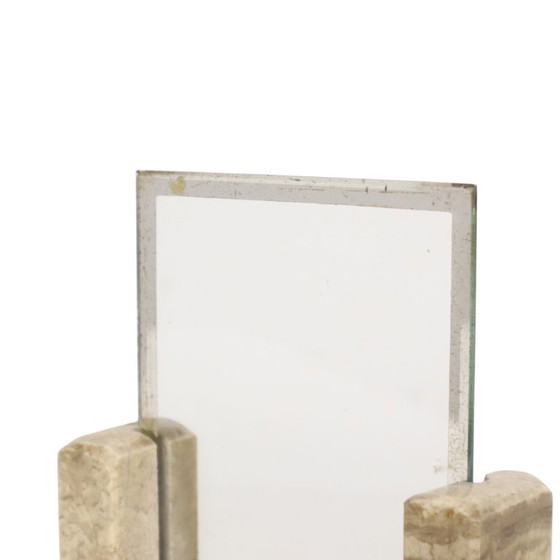 Pequeño marco de fotos Art Déco con cuadro de mármol y cristal con borde espejado. – Marcos de fotos, Marble (photo 4 of 14)