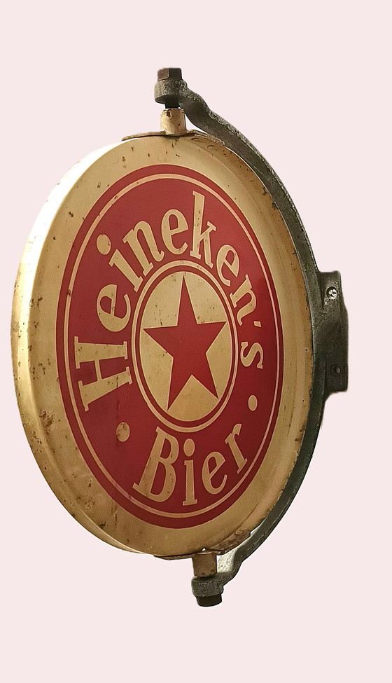 Image 1 of Enseigne en émail Heineken vers 1950