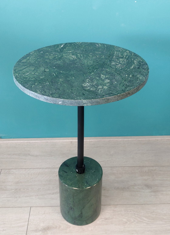 Image 1 of Green Marble Side Table Metal