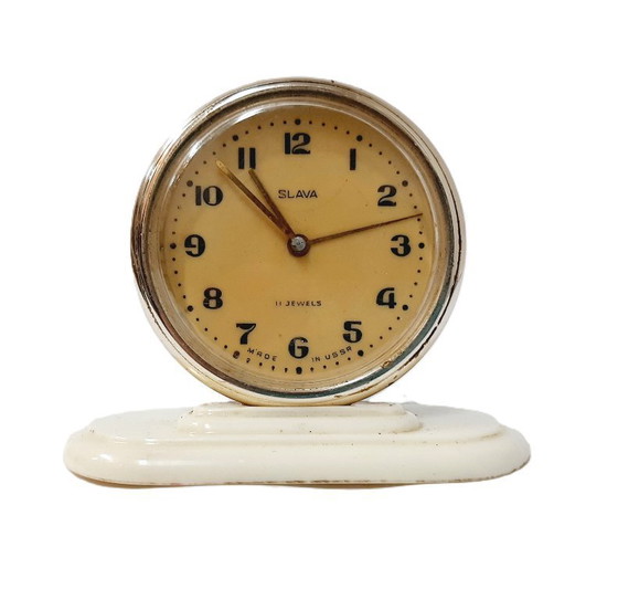 Image 1 of Soviet vintage alarm clock Slava, USSR 1960s
