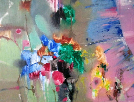 Original Oil Painting Abstract Expressionism Figurative Carnival – Paintings & Drawings, Canvas (photo 6 of 10)