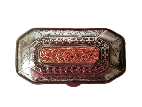 Image 1 of Boîte à tabac indienne ancienne en argent / boîte à tabac