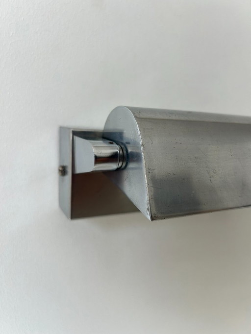 Vintage wall lamp, chrome-plated metal, modernist, France, 1940