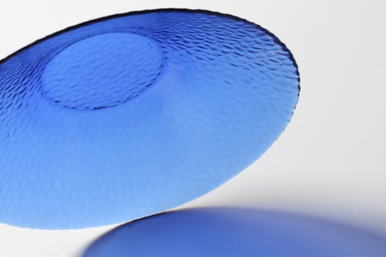 Image 1 of Mid-Century Cobalt Blue Glass Bowl / Large France Centerpiece / Arcoroc / France / 1980s