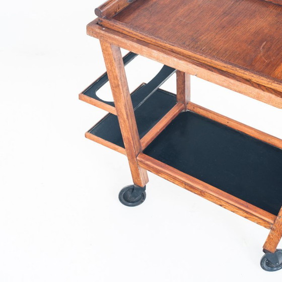 Carrello bar vintage in rovere con vassoio rimovibile. Francia, anni '50. – Carrelli bar, Wood (photo 7 of 13)