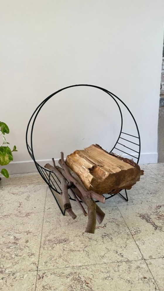 Vintage Magazine Rack Log Holder – Metal (photo 23 of 44)