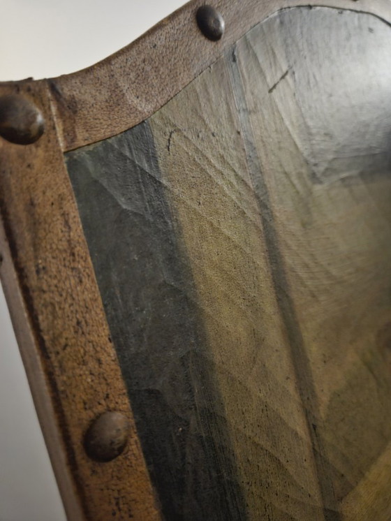 Image 1 of Zeldzaam handgeschilderd Art Deco kamerscherm – in de stijl van Michelangelo’s “Schepping van Adam” (ca. 1920–1935)