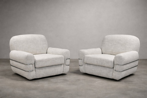 Paire de fauteuils tubulaires bedding brevetti « tropicana »