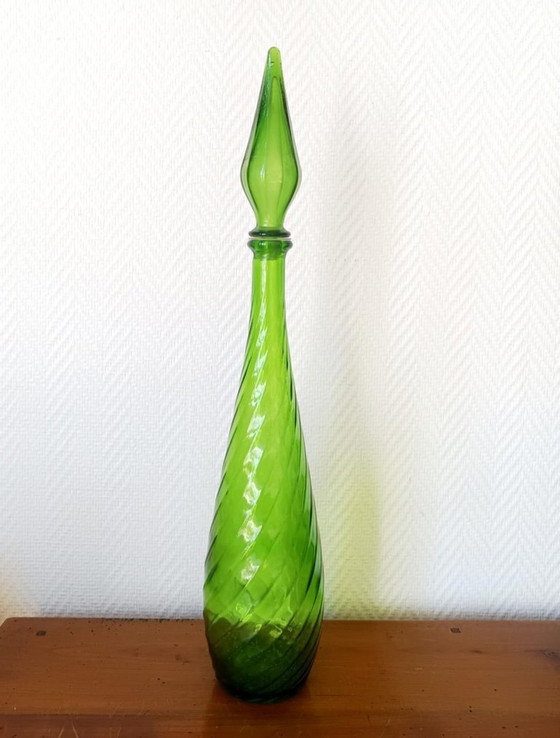 Image 1 of Large vintage Empoli glass decanter