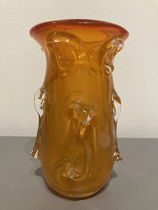 Vase en verre vintage unique