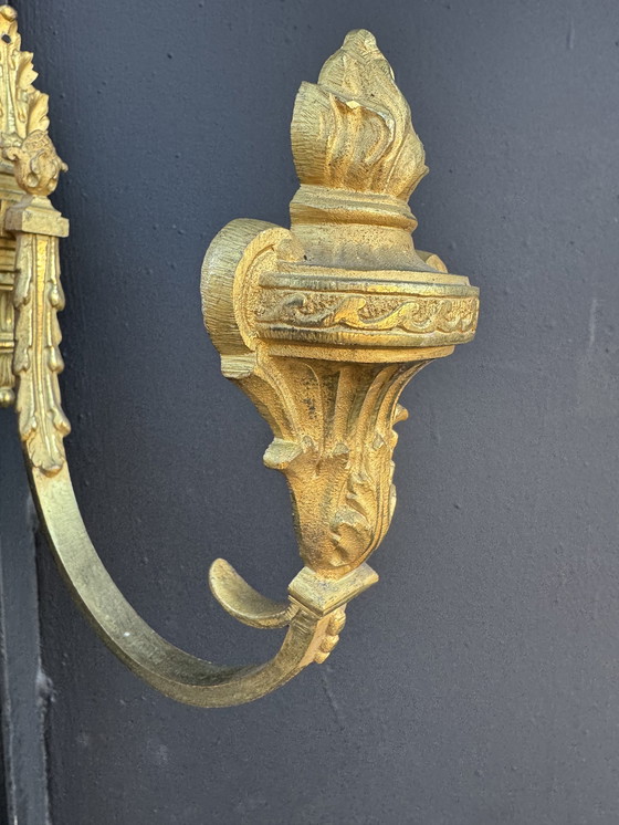 Image 1 of Louis XVI vergoldete Bronze-Raffhalter