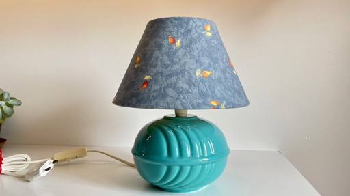 Vintage Ocean Blue Ceramic Lamp