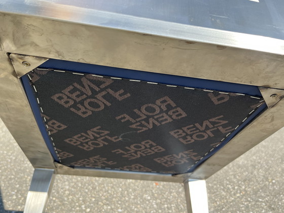 Image 1 of Sedia dal design unico realizzata in acciaio inossidabile, acciaio inossidabile, acciaio spazzolato