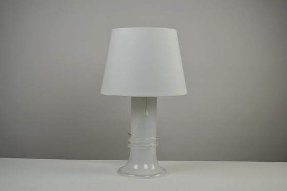 Image 1 of Grande lampada da tavolo in vetro di Hannelore Dreutler/Studio Åhus per Ateljé Lyktan, firmata e datata 1981