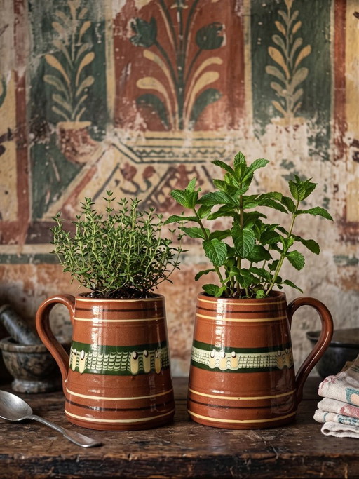 Par de Jarras Vintage de Cerámica Troyana, Artesanía Búlgara Años 60-70 – glazen karaffen, Ceramic (photo 2 of 11)