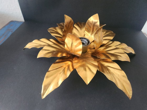Italienische Hollywood Regency Florentiner Deckenlampe in Blumenform von Hans Kögl – Deckenleuchten, Metal (photo 29 of 29)