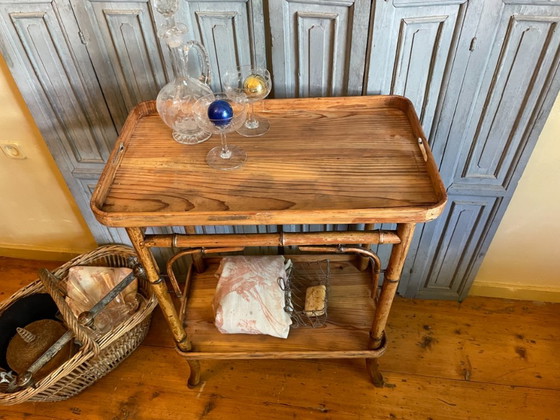 Tea Trolley Table A Tisane Vichy Antique, Side tables, Bamboo, Brown (photo 3 of 22)