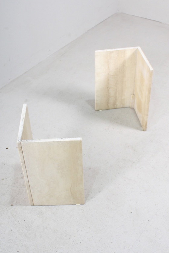 Image 1 of table basse vintage en travertin naturel