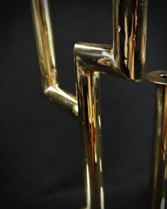 Image 1 of Paar Kandelaber Karl Hagenauer Wiener Werkstätte aus vergoldetem Messing 1930