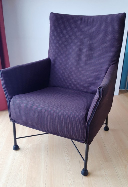 Fauteuil Montis Charly avec revêtement en tissu et structure noire