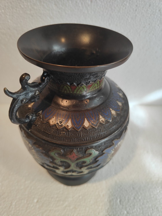 Image 1 of Aziatische cloisonné bronzen vaas
