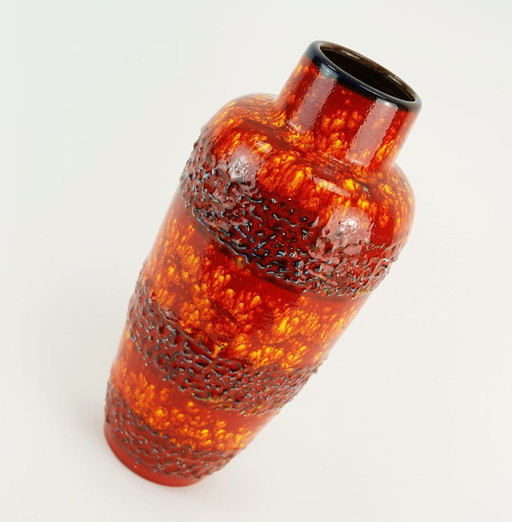 1960s 70s scheurich pop era VASE red orange yellow blue model 517-30