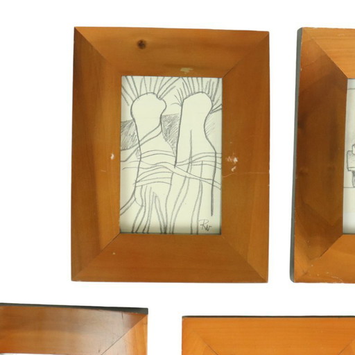 Set of 5 Sketches Art Roger Vansevenant (1922-2013)