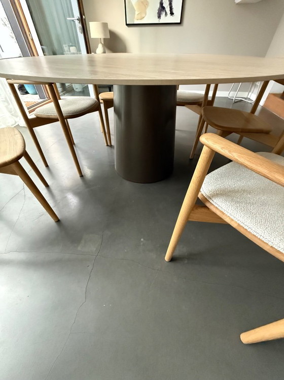 Eettafel Table Du Sud - Keramiek, Travertino - 158 cm – Ceramic, Metal (photo 4 of 6)