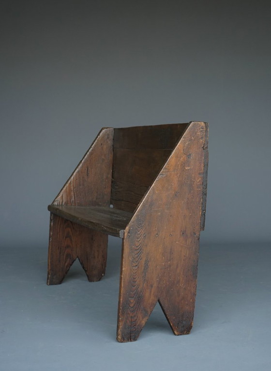 Image 1 of Kleine antike Eichen-Flurbank. Um 18. Jahrhundert.