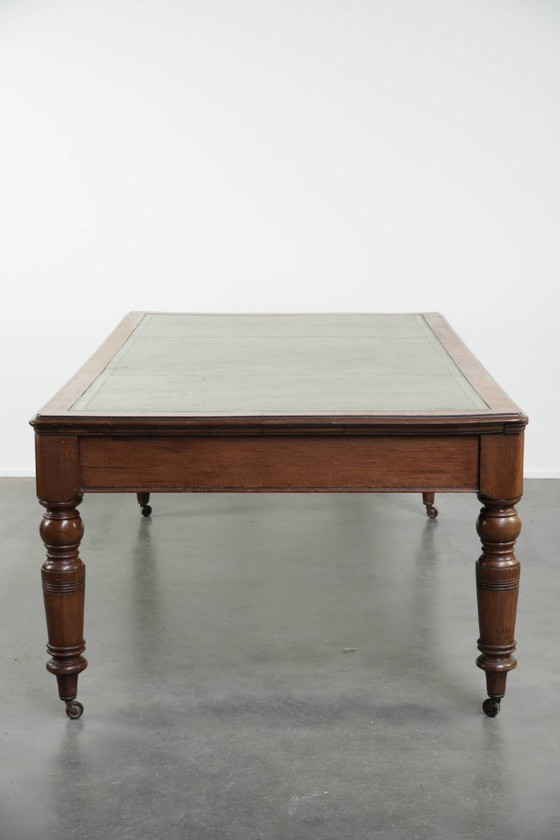 Image 1 of Escritorio/mesa auxiliar inglés antiguo original con ruedas del siglo XIX.