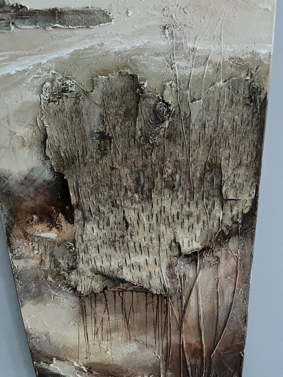 Image 1 of Twee abstracte schilderijen van 190 cm x 40 cm