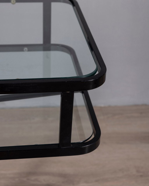Table chariot vintage en métal noir et verre d'Allegri, années 1970 – serveerwagens, Metal (photo 2 of 13)
