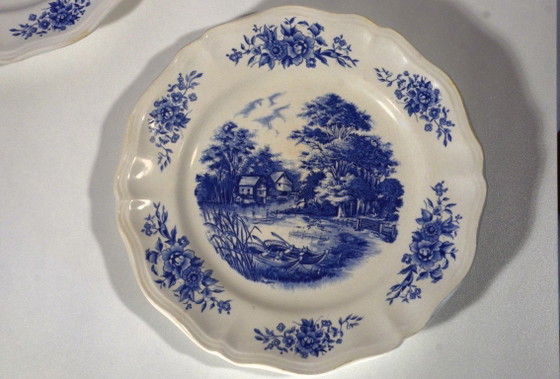 3 Piatti Blu Antichi, Sarreguemines, Motivo Romantico, D24xH2,5cm – Stoviglie, Ceramic (photo 3 of 9)