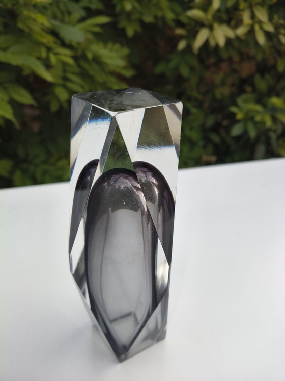 Murano Sommerso Vaas Flavio Poli Mandruzzato, Vazen, Murano Glas, Grijs (foto 7 van 7)