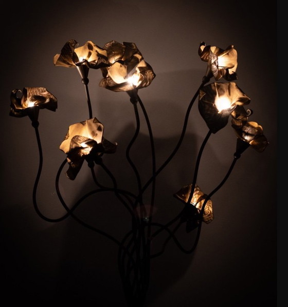 Image 1 of Lampada Magic Bronze Tree, Italia, anni '70 con 10 fiori