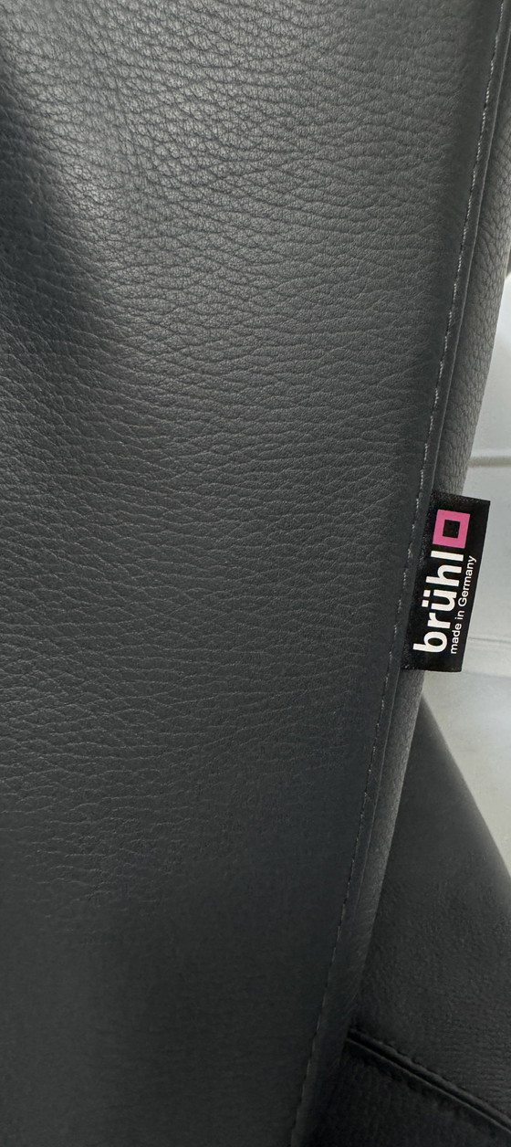 Image 1 of Divano Brühl Moule in pelle nero-blu, pezzo da esposizione