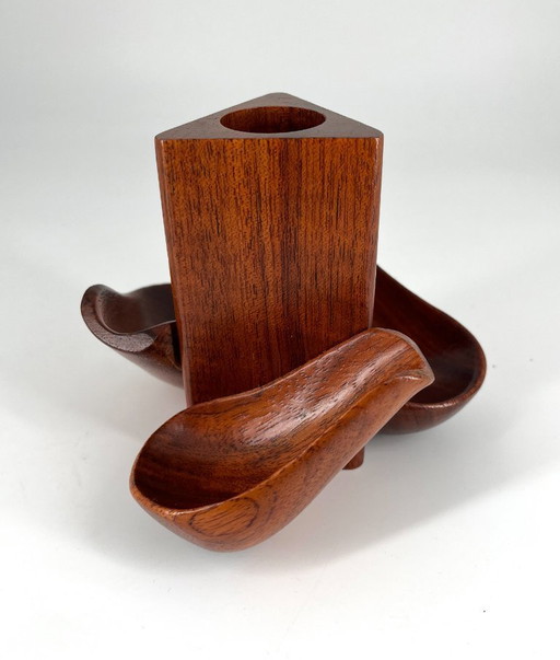 Vintage pipe holder by RO-EL - Italian mid-century design made of wood (1960s)