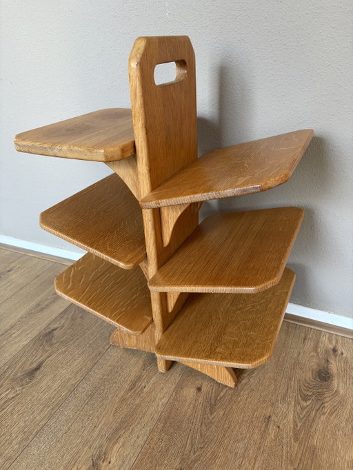 Vintage Zeitungsständer Baum Eiche Sechziger