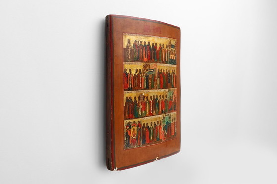 Image 1 of Icona religiosa russa Menaion del XIX secolo, Santi del mese di marzo