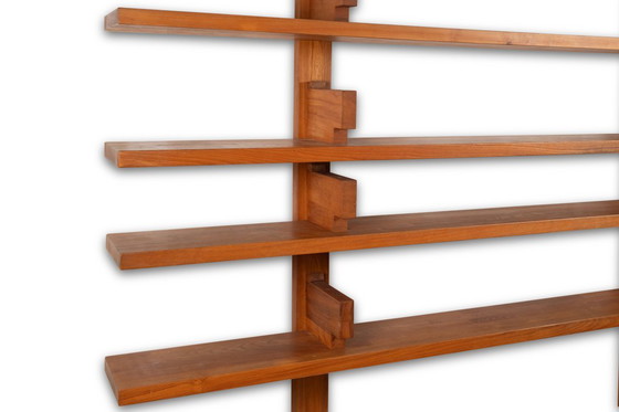 Image 1 of Pierre Chapo. Libreria in olmo modello "B17C". Anni '70.